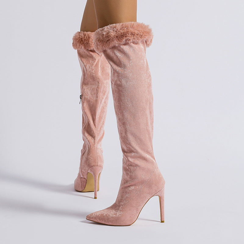 VALENTINA – Over-the-Knee Faux Suede Stiletto Boots