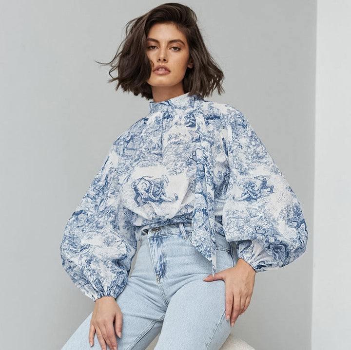 SOFIA – Printed Long Sleeve Blouse