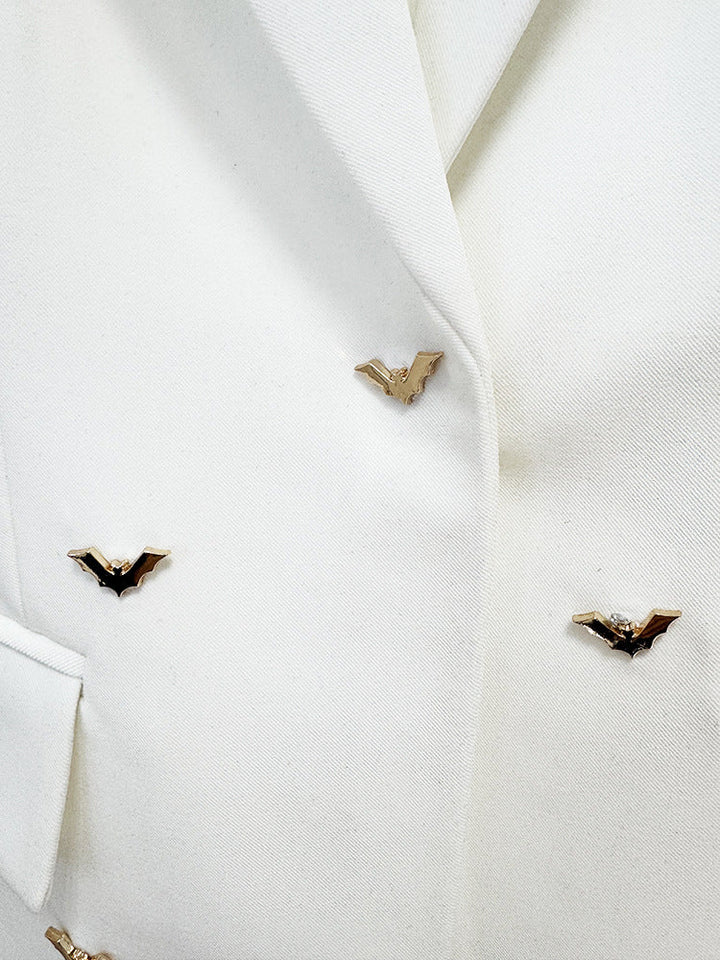 BATWOMAN - Women’s White Blazer with Beaded Embroidery