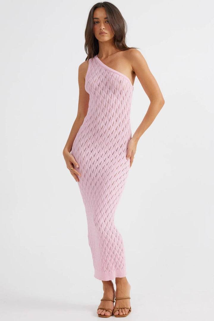 SIHAM – One-Shoulder Knit Midi Dress