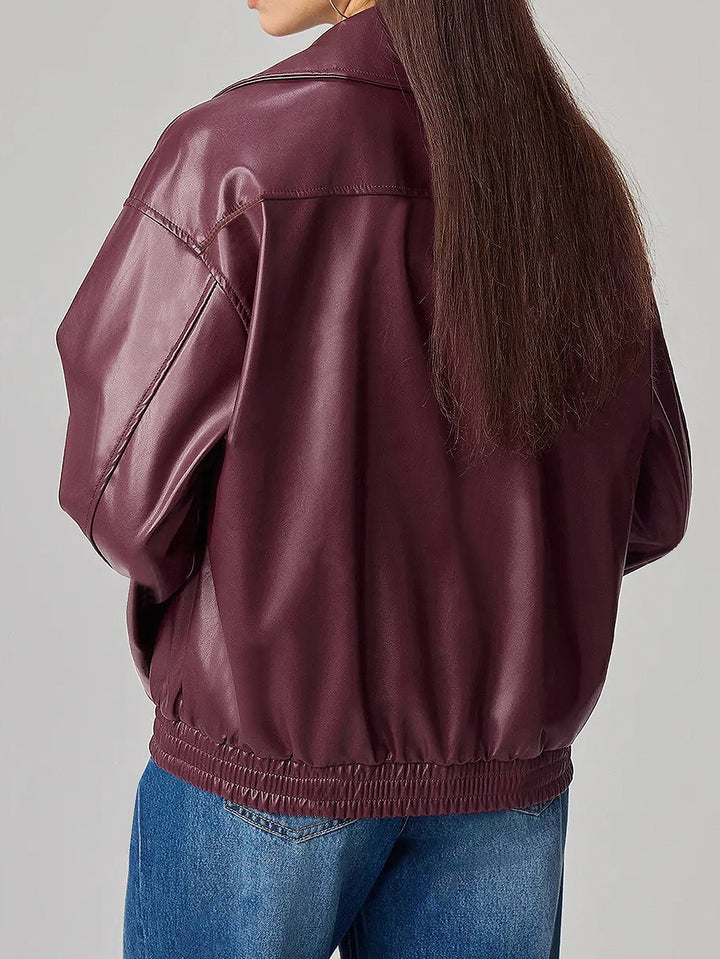 AYRA – Vegan Leather Oversized Biker Jacket