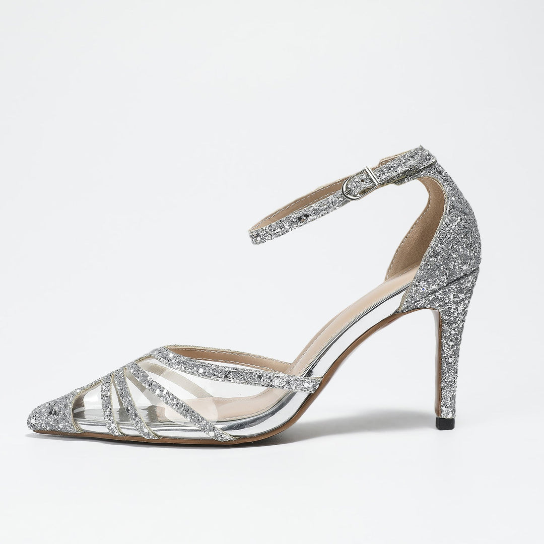 INEZ - Women’s Glitter Strappy High Heel Sandals