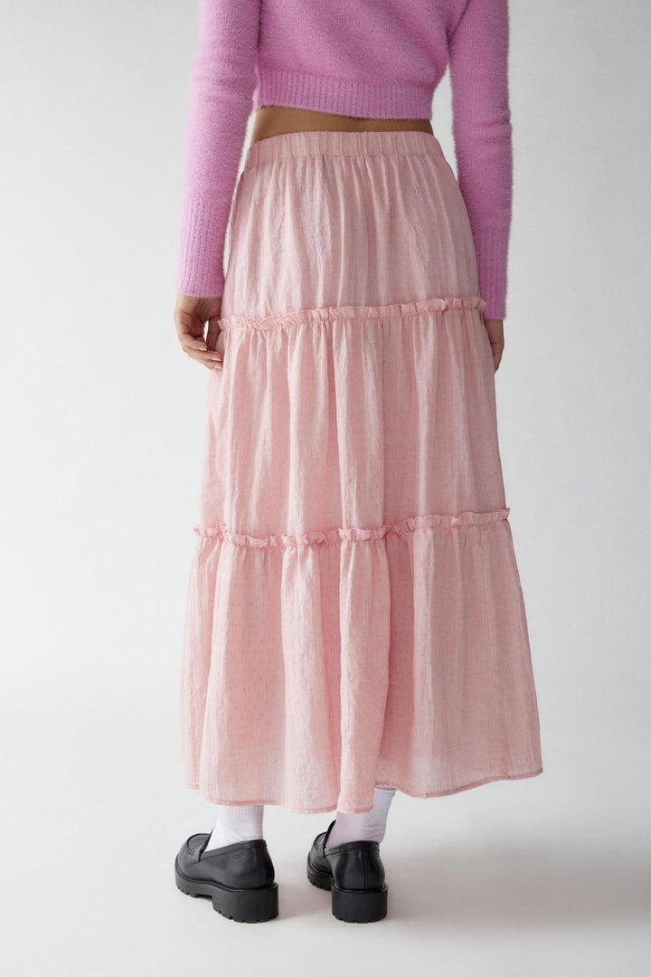 KEMENA - Women’s Boho Tiered Ruffle Maxi Skirt