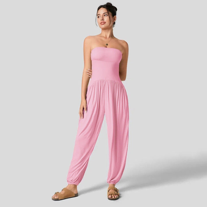 NOR - Women's Strapless Harem Jumpsuit with Pockets