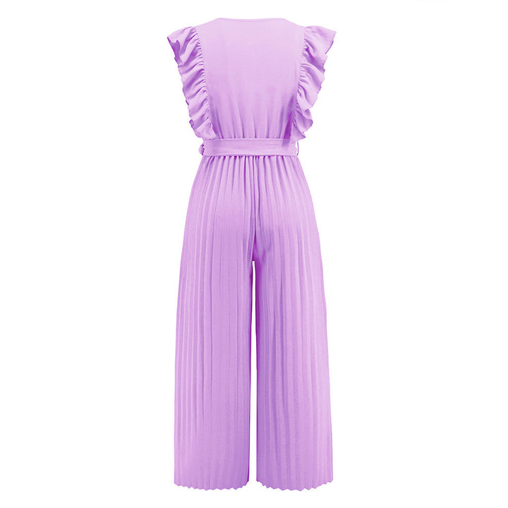 JEAN - Women's High-Waist Wide-Leg Sleeveless Jumpsuit