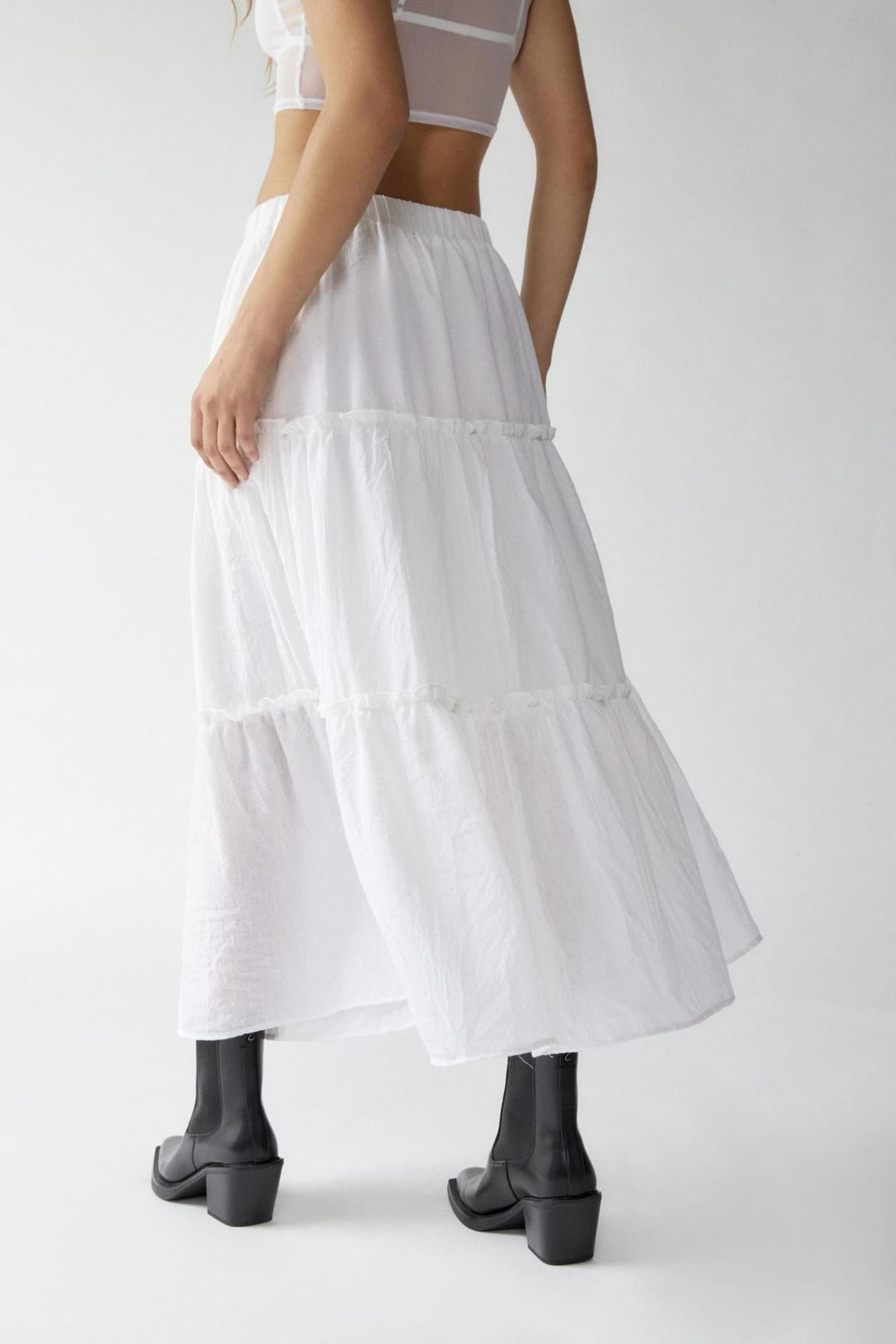KEMENA - Women’s Boho Tiered Ruffle Maxi Skirt