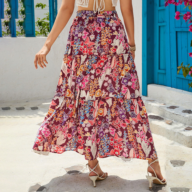 NEVEAH –  Bohemian Floral Maxi Skirt