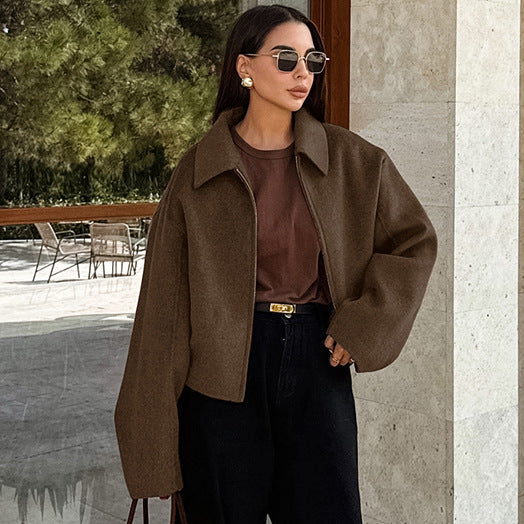 FREYA - Women's Cropped Wool Blend Jacket