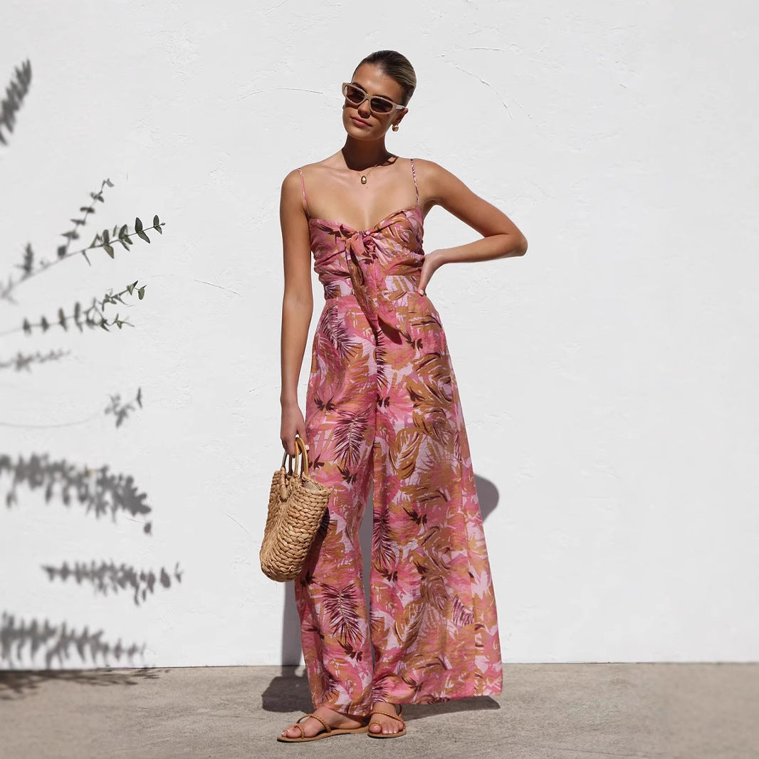 LYAN - Sommer-Jumpsuit mit tropischem Print