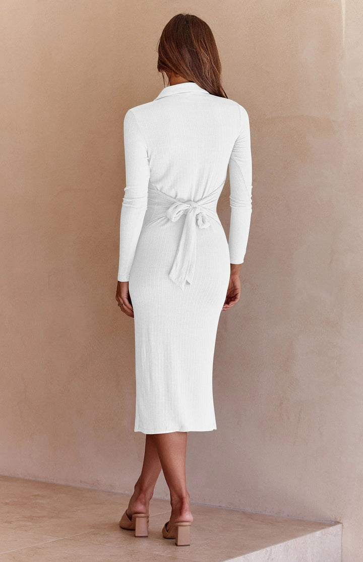 PARD – Ribbed Long-Sleeved Slim-Fit Dress
