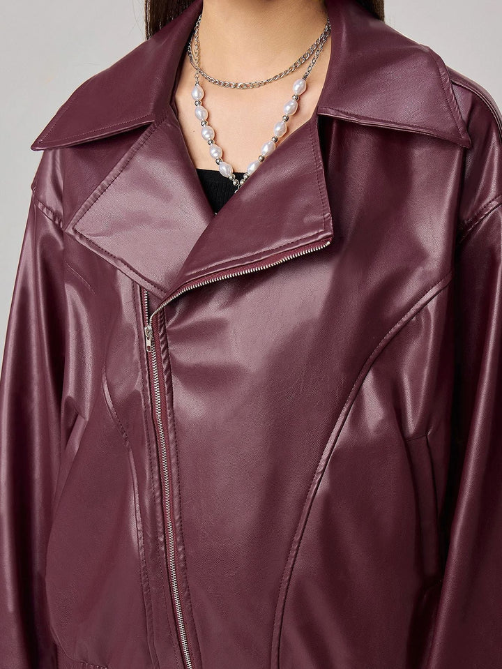 AYRA – Vegan Leather Oversized Biker Jacket