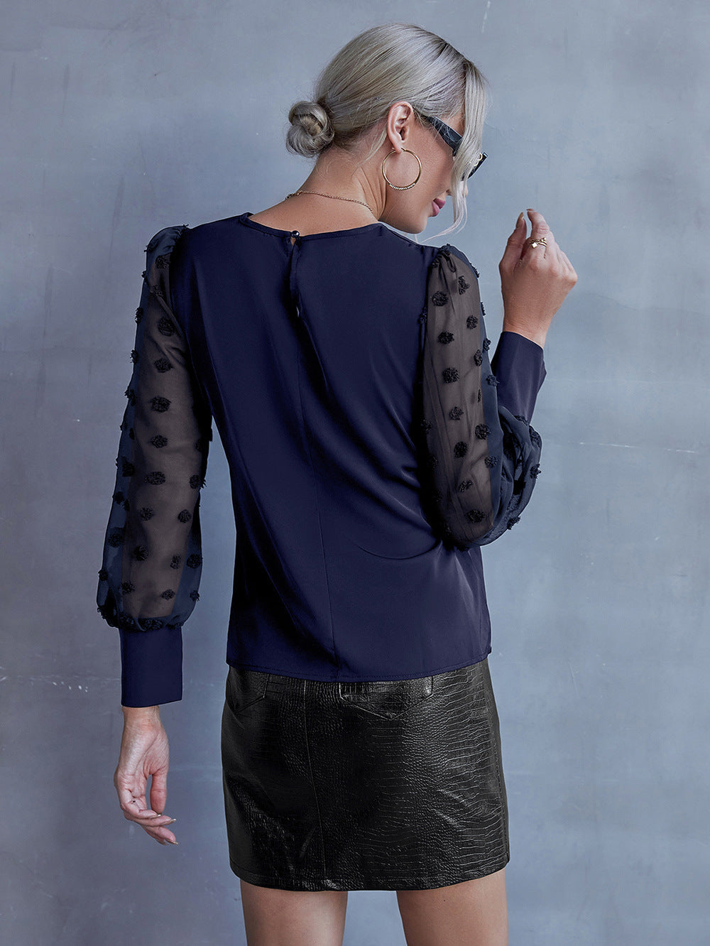 ZAYA - Polka Dot Textured Lace Shirt