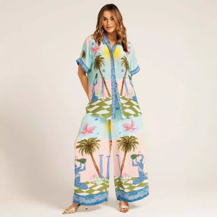 LUORA - Women's Tropical Print Lounge Set