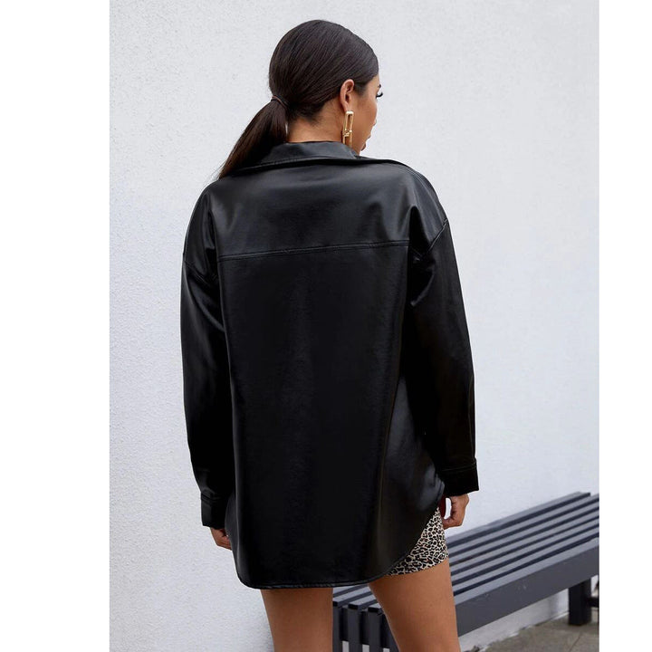DANIEQ  - Women's Vegan Leather Overshirt