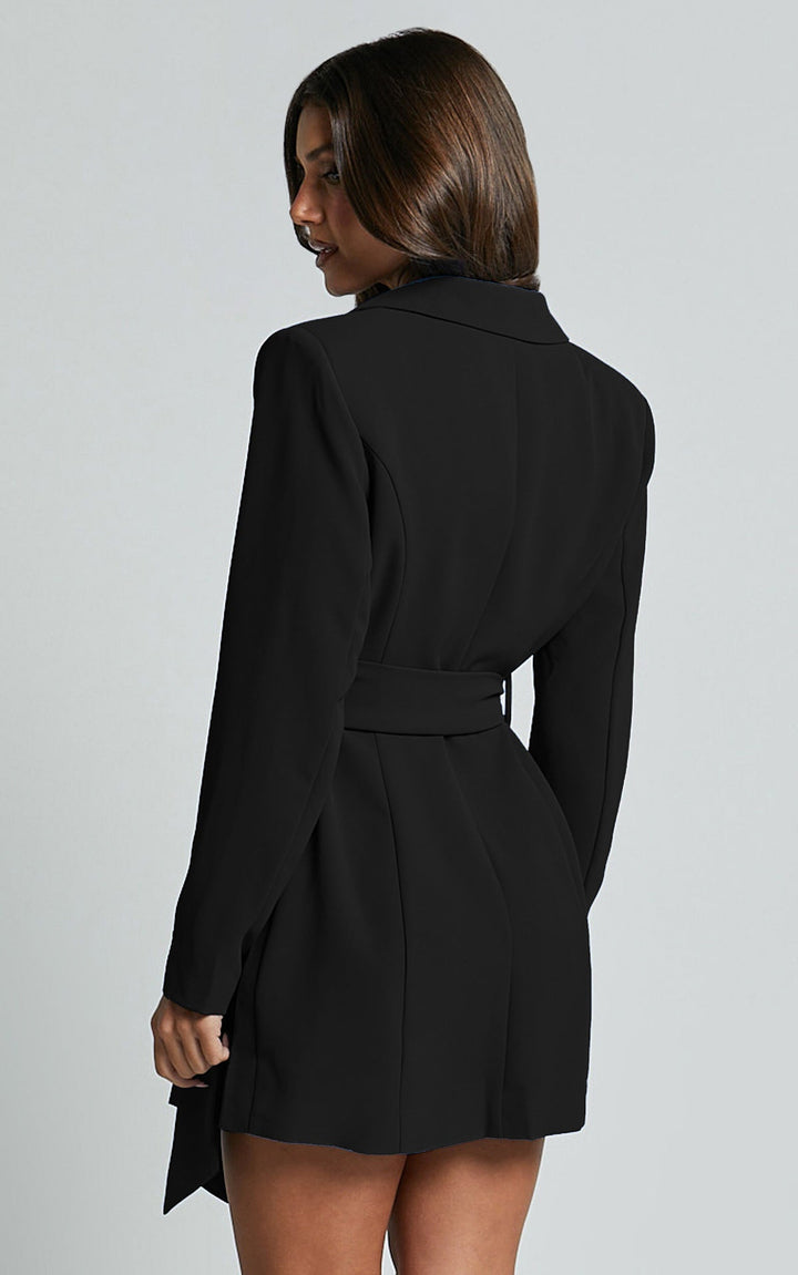 CAMILLE – Belted Blazer Dress in Blue