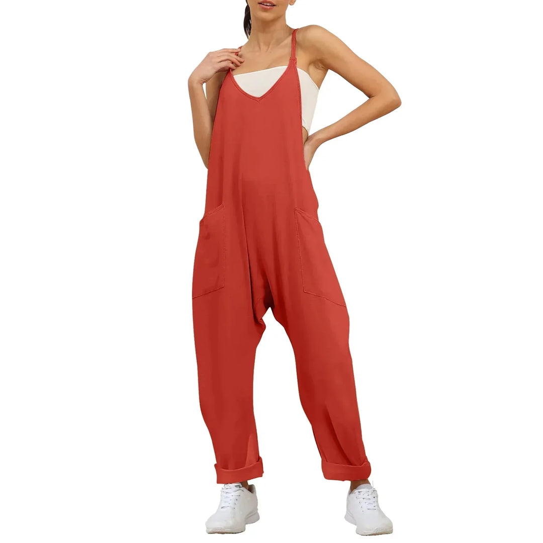 JUMPER - Women's Wide-Leg Stretch Jumpsuit with Pockets
