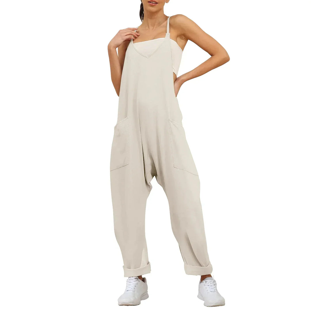 JUMPER - Women's Wide-Leg Stretch Jumpsuit with Pockets