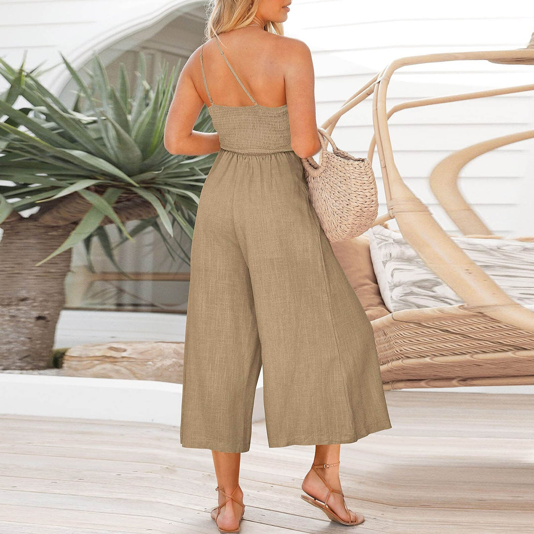 LORDE - Women's Linen Wide-Leg Sling Jumpsuit