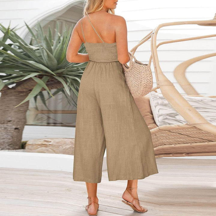 LORDE - Women's Linen Wide-Leg Sling Jumpsuit