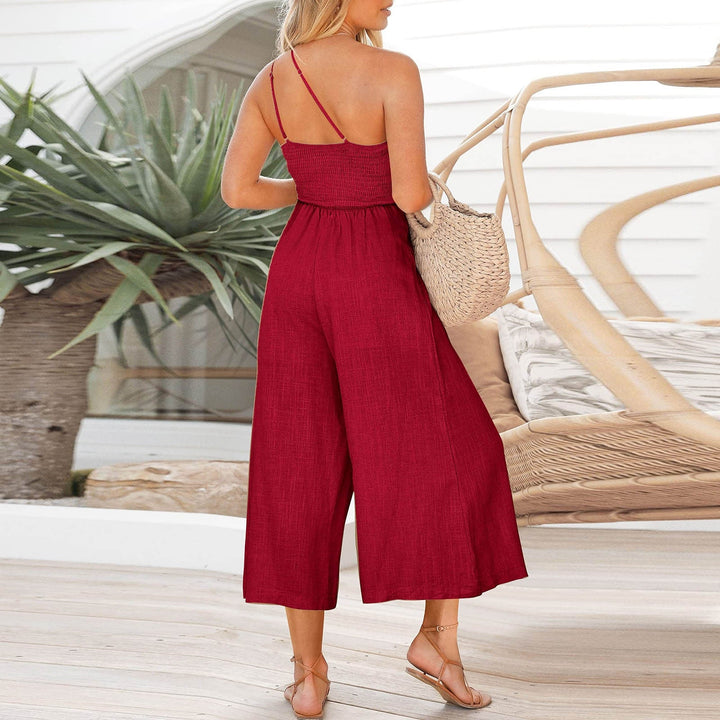 LORDE - Women's Linen Wide-Leg Sling Jumpsuit