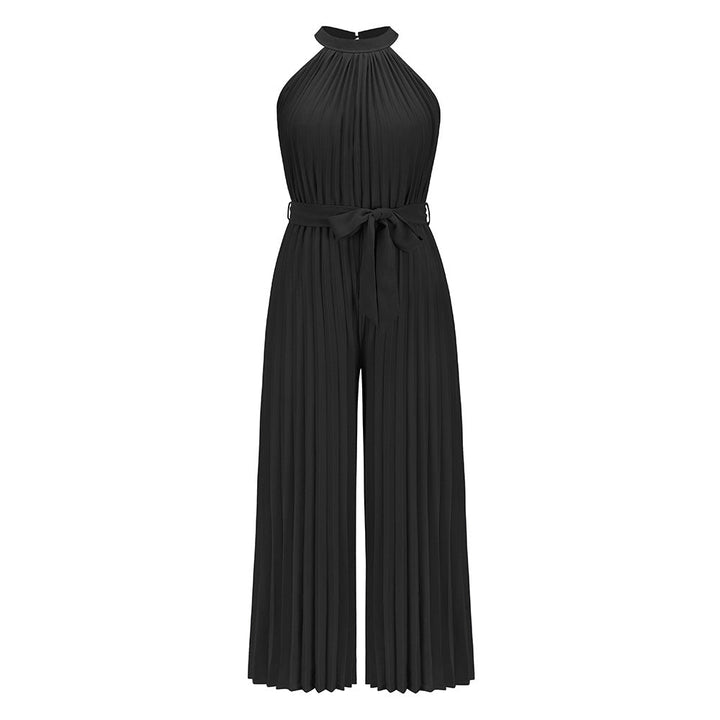 BELLA -  Women's Pleated Jumpsuit with Adjustable Belt