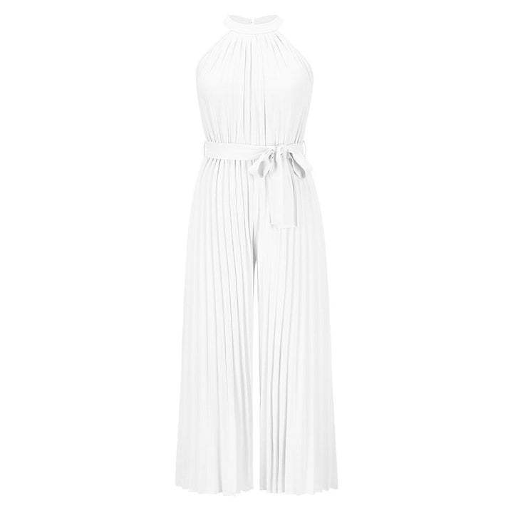 BELLA -  Women's Pleated Jumpsuit with Adjustable Belt