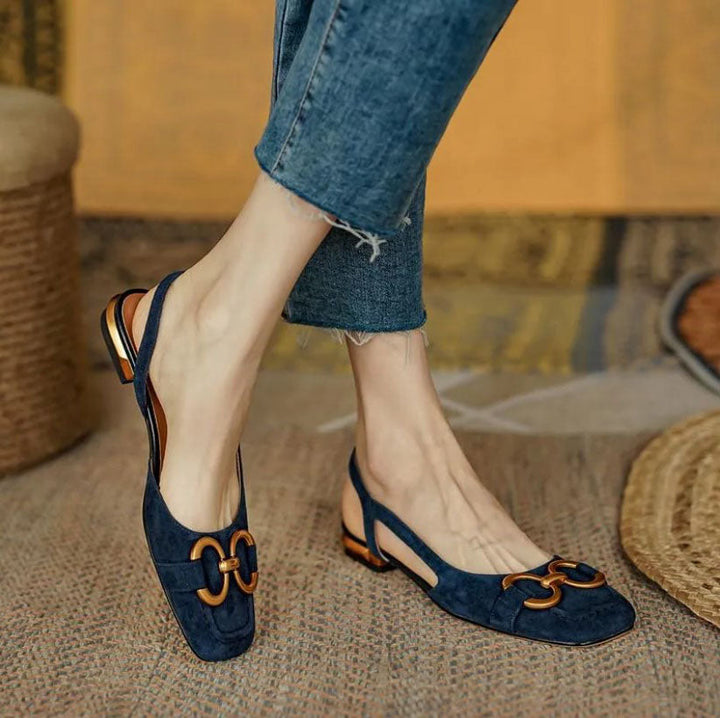 LUNA – Elegant Slingback Flats with Buckle