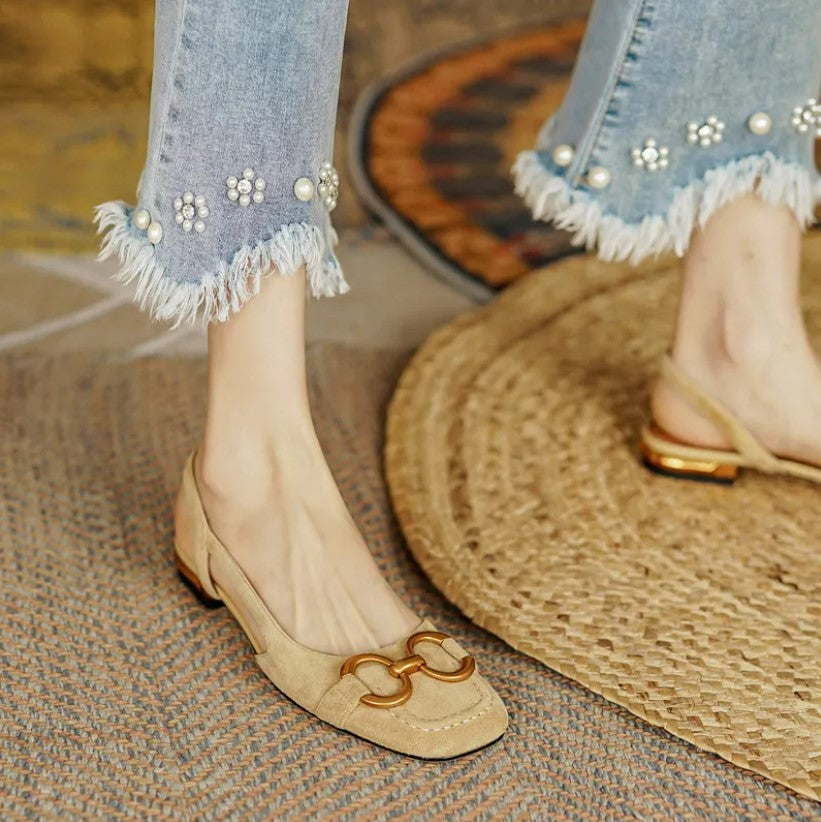LUNA – Elegant Slingback Flats with Buckle