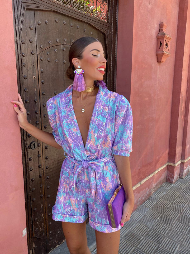 MEIKA – Summer V-Neck Belted Playsuit