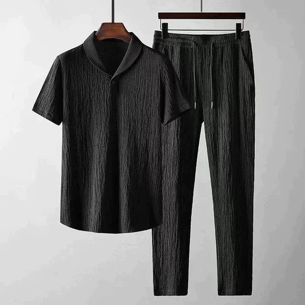 MATTEO – Linen V-Neck Lounge Set