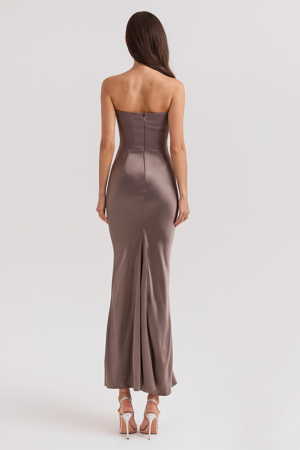 ELLORIA – Strapless Corset Maxi Dress