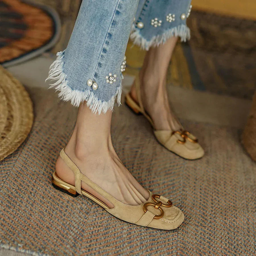 LUNA – Elegant Slingback Flats with Buckle