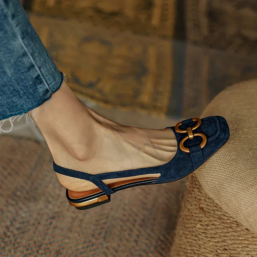 LUNA – Elegant Slingback Flats with Buckle