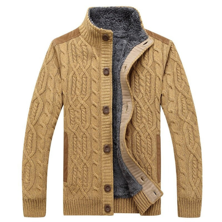 LIAM – Cable Knit Fleece-Lined Cardigan for Men
