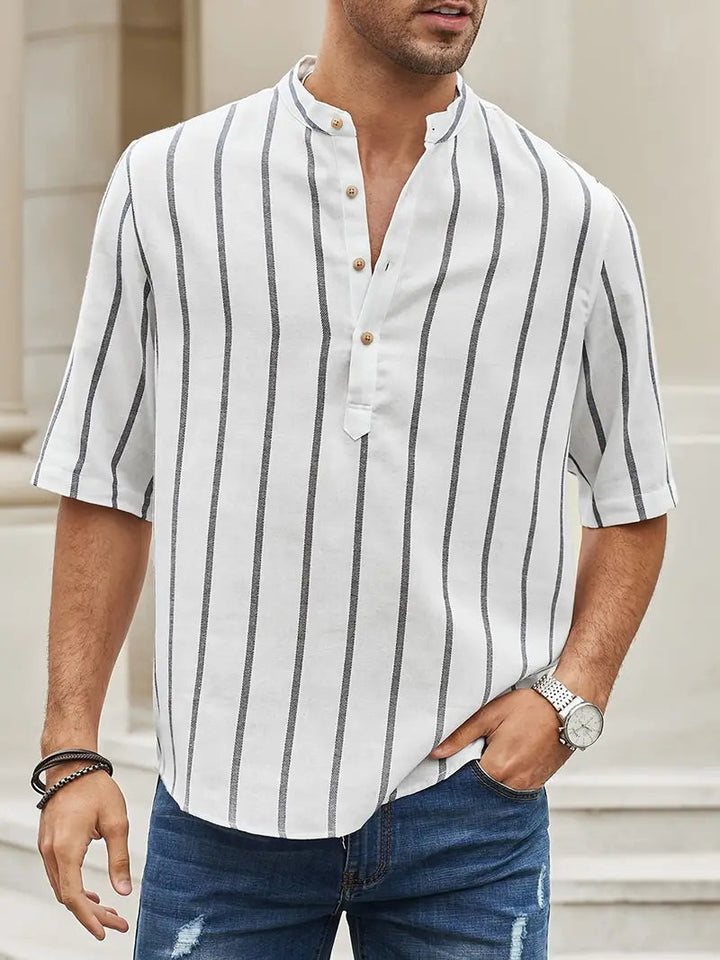 TAYLEN – Classic Striped Button-Up Shirt