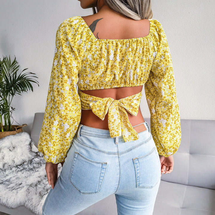 ELDINA – Floral Milkmaid Puff Sleeve Top