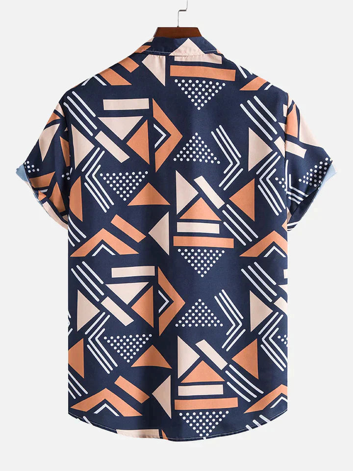 ARLO – Men’s Triangle Print Button-Up Shirt