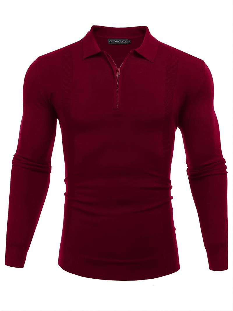 TAVIO – Men’s Zippered Polo Sweater