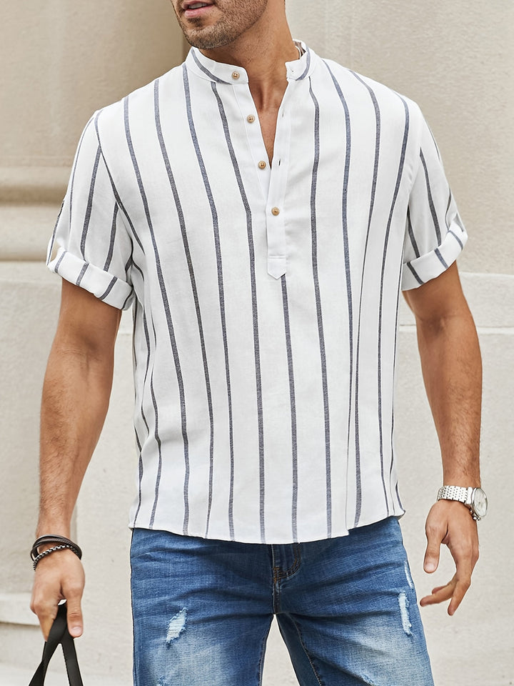 TAYLEN – Classic Striped Button-Up Shirt