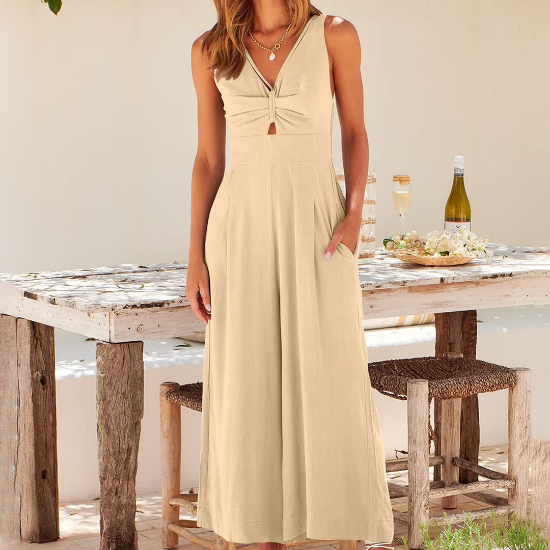 NOWELLE – Women’s Wide-Leg Cotton Linen Jumpsuit