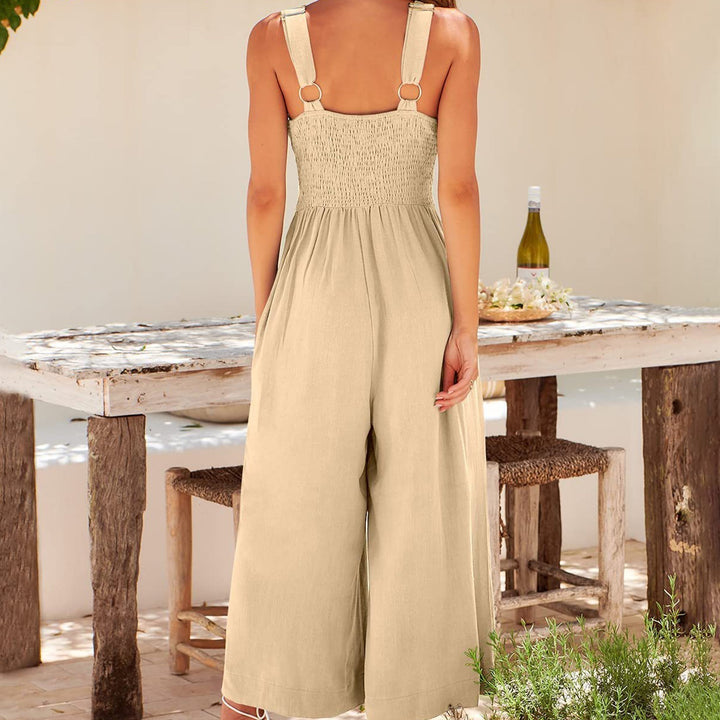 NOWELLE – Women’s Wide-Leg Cotton Linen Jumpsuit