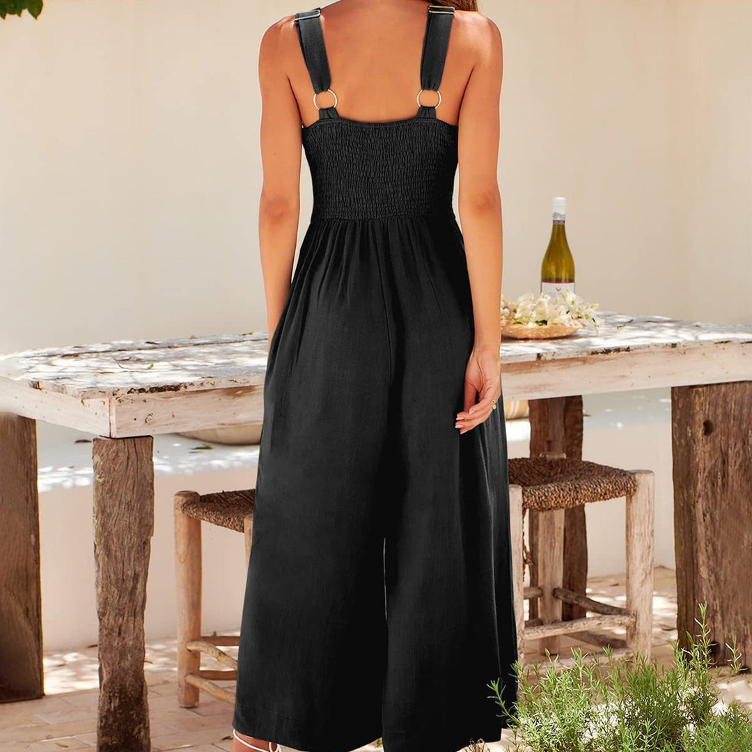 NOWELLE – Women’s Wide-Leg Cotton Linen Jumpsuit