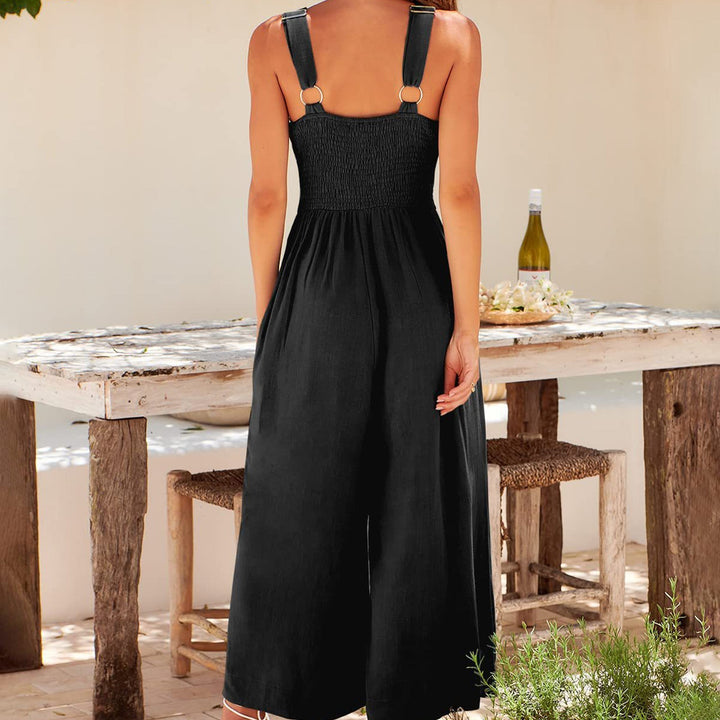 NOWELLE – Women’s Wide-Leg Cotton Linen Jumpsuit
