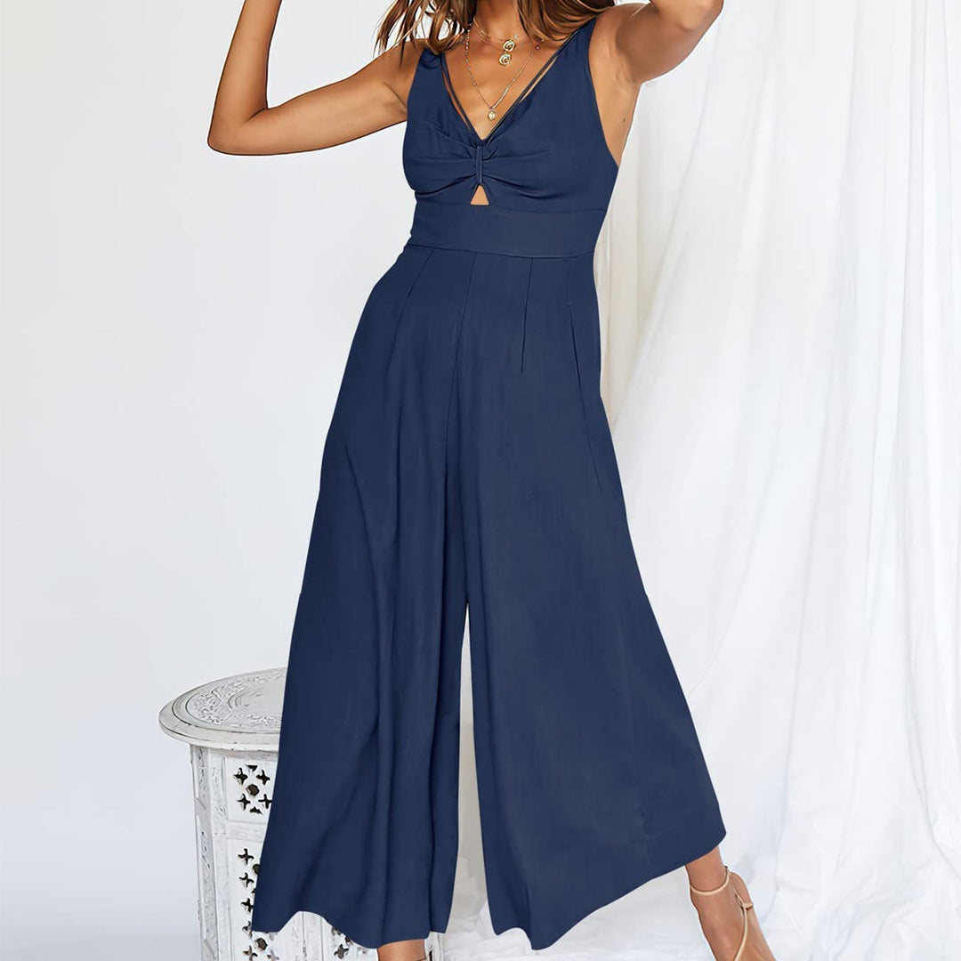 NOWELLE – Women’s Wide-Leg Cotton Linen Jumpsuit