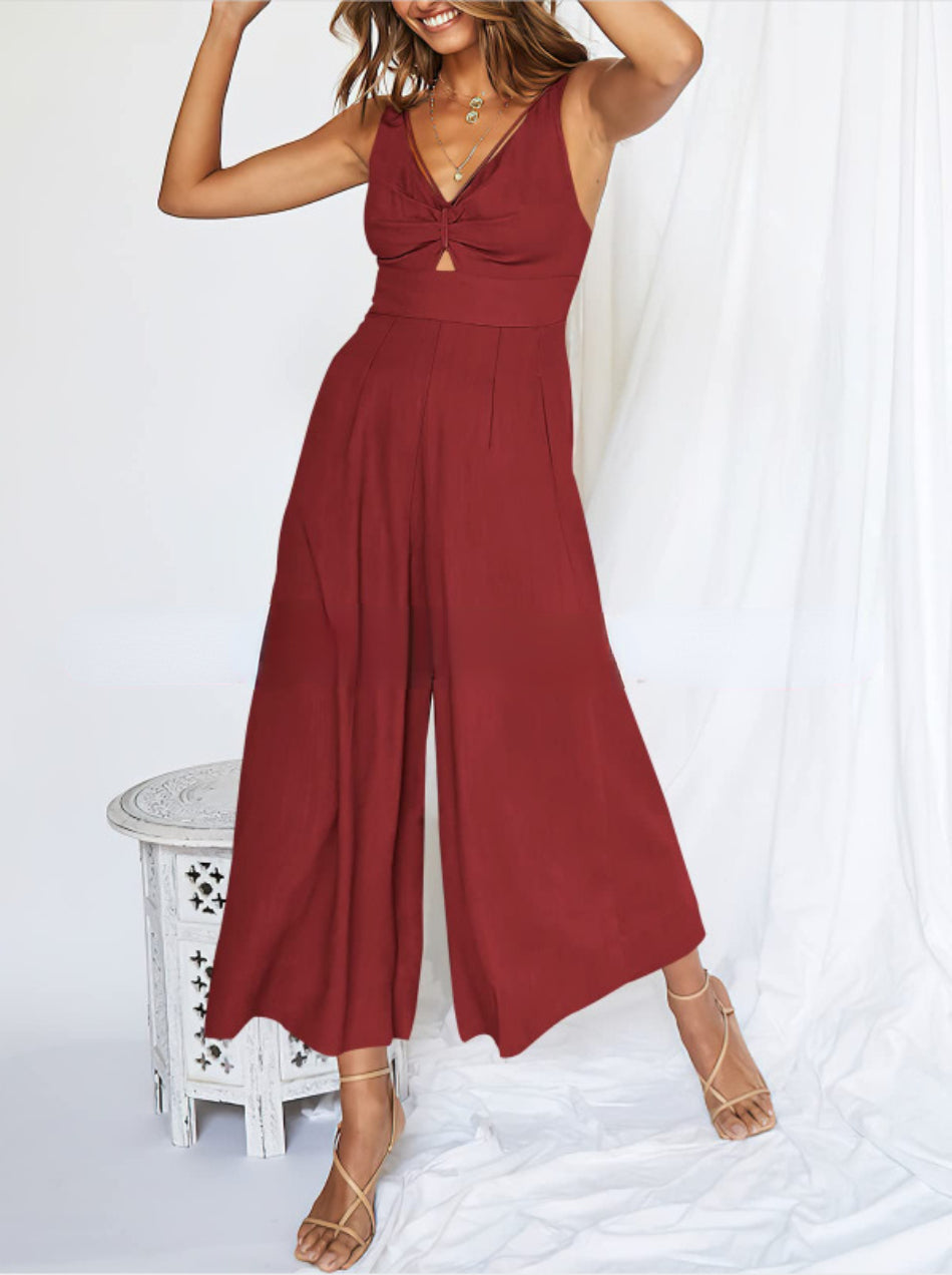 NOWELLE – Women’s Wide-Leg Cotton Linen Jumpsuit