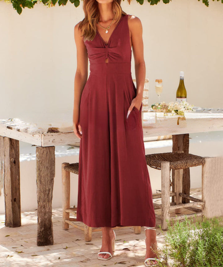 NOWELLE – Women’s Wide-Leg Cotton Linen Jumpsuit