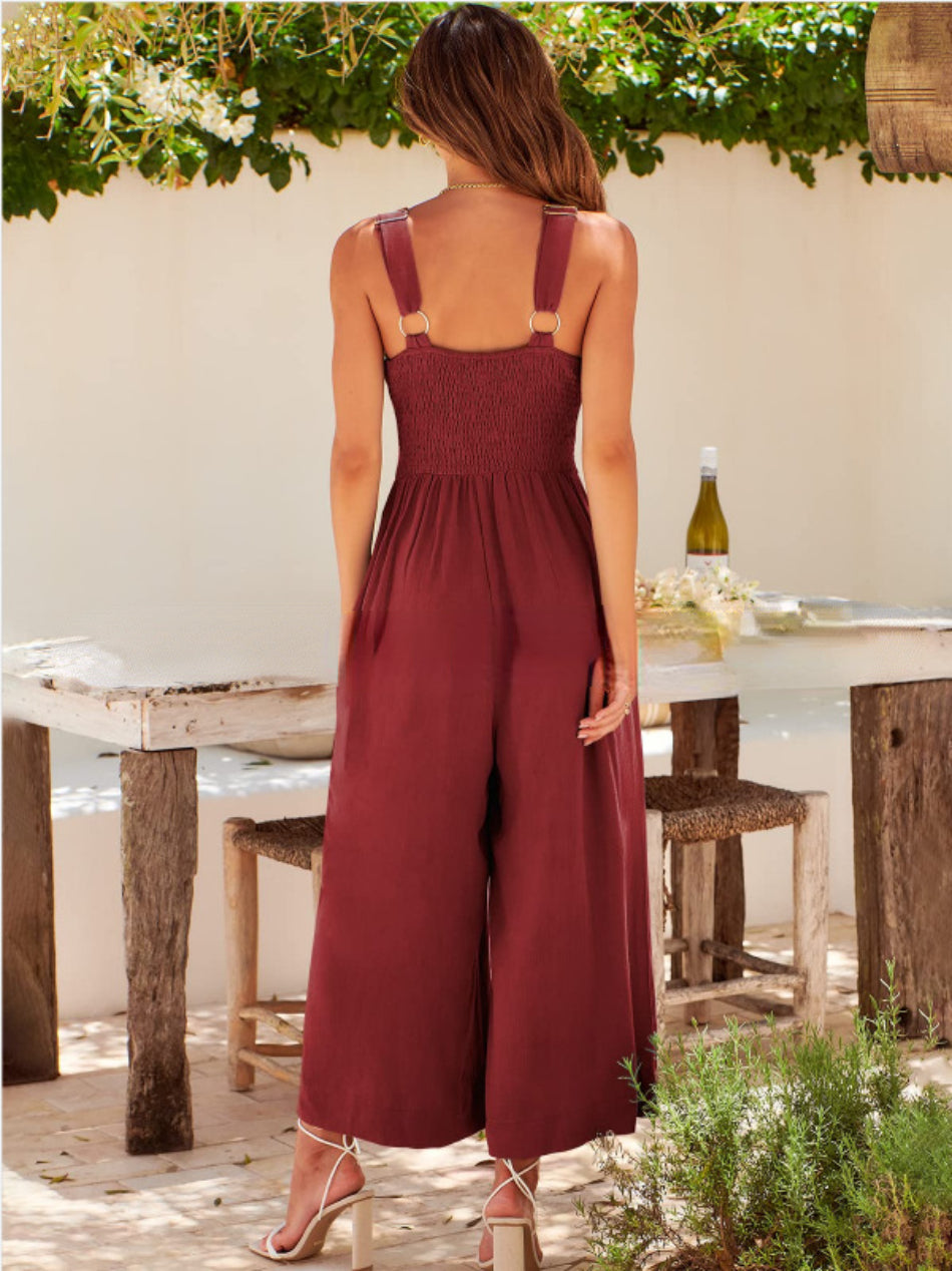 NOWELLE – Women’s Wide-Leg Cotton Linen Jumpsuit