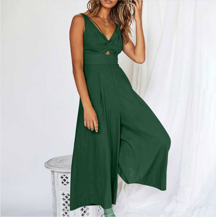 NOWELLE – Women’s Wide-Leg Cotton Linen Jumpsuit