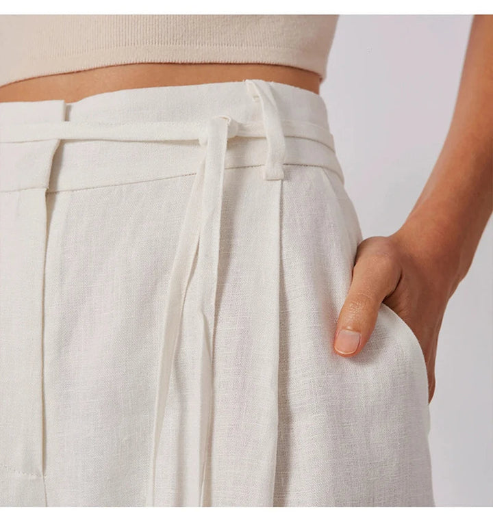 DELLA - Linen Wide-Leg Trousers
