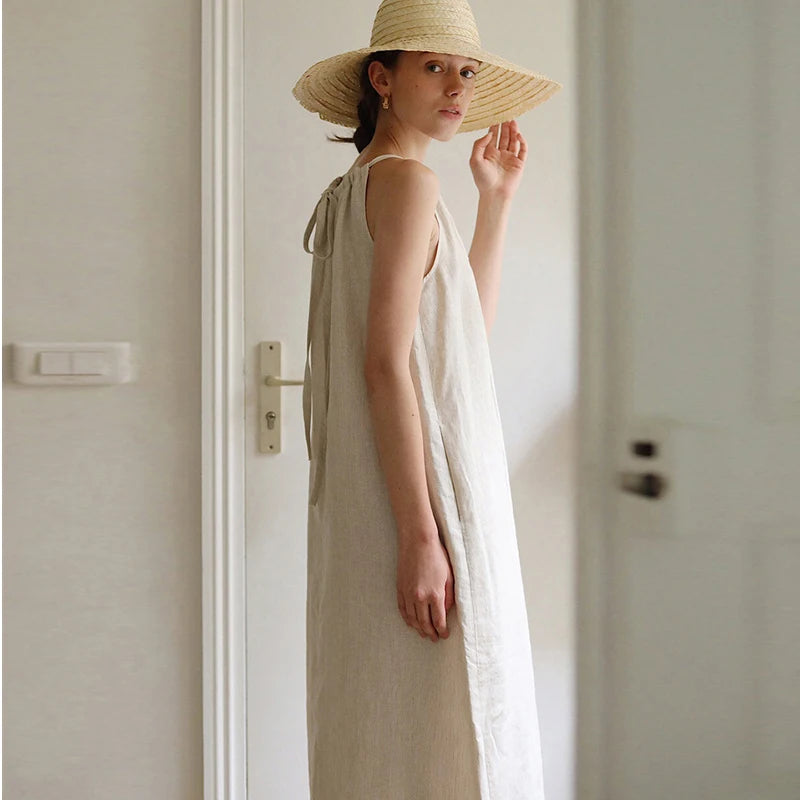 ANIMA – Linen Halterneck Midi Dress